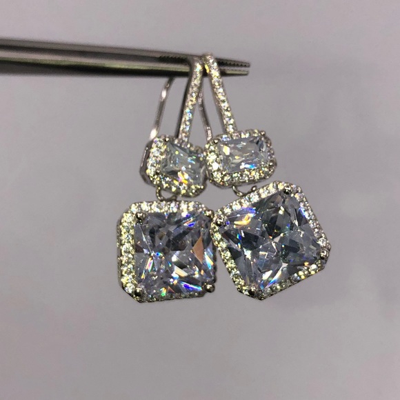 4ct Princess Cut Earrings - Picture 8 of 8